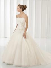 Babydoll Ball Gown Strapless Tulle Overlay Gown
