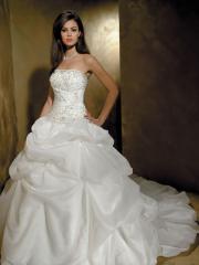 Ball Gown Beading and Shirring Petite and Elegant Wedding Dress