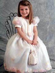 Ball Gown Bubble Sleeves Floor-length Flower Girl Dress