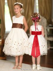 Ball Gown Chiffon White Flower Girl Dress with Bow Tie