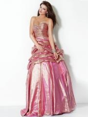 Ball Gown Floor Length Pink Silky Heavy Taffeta Beaded Bust Celebrity Dress 2012