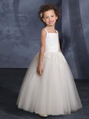 Ball Gown Floor-length Taffeta and Tulle Flower Girl Dress with Lace