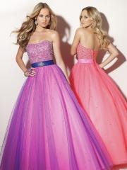 Ball Gown Purple or Watermelon Strapless Tulle and Satin Quinceanera Dresses