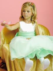 Ball Gown Sleeveless Flower Girl Dress with Cute Bow Tie Sash