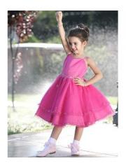 Ball Gown Stain  Pink Flower Girl Dress