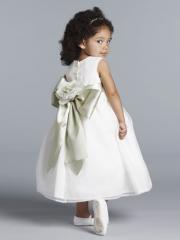 Ball Gown Stain Flower Girl Dress with Bow