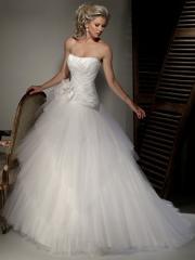 Ball Gown Wedding Dress with Ruche Bodice And Asymmetrical Ruffles