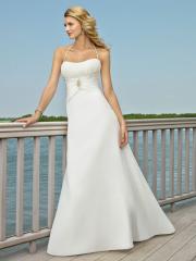 Beach Wedding Gown Fabricated With Chiffon and Strapless Neckline