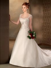 Beautiful Chapel Train with Elegant Sash A-Line Wedding Dress