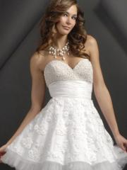 Best Seller 2012 Sweetheart White Satin and Tulle Short Length Junior Bridesmaid Gown