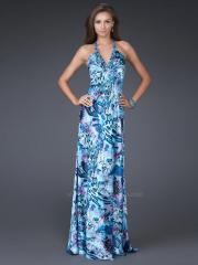 Best Seller Plunging V-Neck Floor Length Printed Sheath Style Prom Dress
