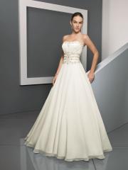 Bewitching Chiffon A-Line Bridal Garment with Strapless Neckline
