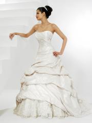 Breezy A-Line Strapless Taffeta Wedding Dress