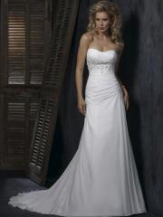 Breezy Chiffon Strapless A-Line Wedding Dress