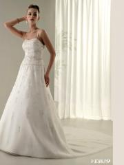 Breezy Organza And Satin Square A-Line Wedding Dress