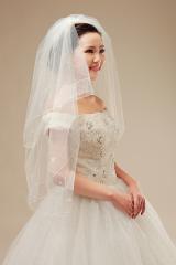 Bridal Elegant Tulle Veil with Twinkling Stars and Beadings