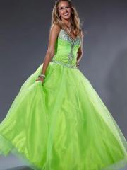 Bud Green Sweetheart Neckline Sleeveless Ball Gown Quinceanera Floor-Length Dress
