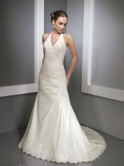 Captivating Halter Embroidered A-Line Gown in Floor Length