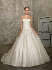 Captivating Strapless Tulle over Satin Ball Gown Dress