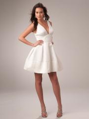 Carrie Underwood Celebrity Inspired Short White Party Dress with Empire Waistline