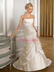 Champagne with Applique on Legs Elegant Wedding Dress