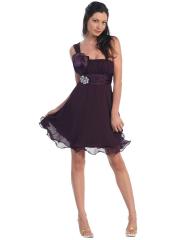 Charming One-shoulder Neckline Empire Waist Mini Skirt Homecoming Dresses