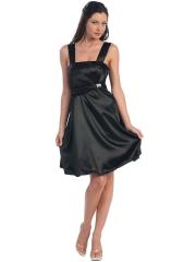 Chic Empire Cut Short Party Dress with Diagonally Shirred Bodice And Broad Straps
