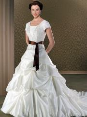 Chic Jewel Taffeta A-Line Wedding Dress
