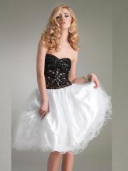 Chic Knee Length Strapless Homecoming Dress with Natural Waistline