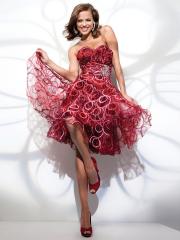 Chic Organza A-line Style Strapless Sweetheart Neckline Empire Waist Homecoming Dresses