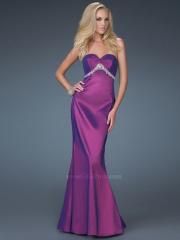 Chic Sheath Style Purple Silky Satin Sweetheart Neck Beaded Evening Gowns