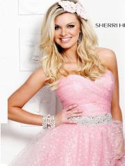 Chic Short Strapless Sweetheart  Pink Dress with Natural Waistline