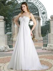Chiffon A-Line Gown Featuring A Three Dimensional Flowered Sweetheart Strapless Neckline Dress