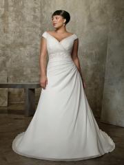 Chiffon A-Line Off-Shoulder Plus Size Wedding Dress