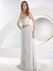 Chiffon Gown With One Shoulder Strap And Sweetheart Neckline Zipper Back And A Sweep Train Dress