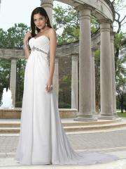 Chiffon Gown with An Empire Waist And Sweetheart Strapless Neckline Wedding Dress