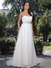 Chiffon Gown with Baby Doll Silhouette Adorned With Stunning Beaded Band Dresses