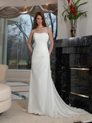 Chiffon Slim A-Line Gown with Wrap Waist Beaded Straps Leading Into An Elegant Racer Back Dress