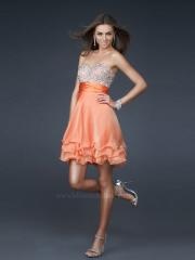 Chiffon Strapless Sweetheart Neckline Sequined Bodice A-line Homecoming Dresses
