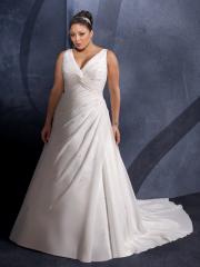 Chiffon V-Neck A-Line Plus Size Wedding Dress