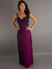 Chiffon Wide Straps Sweetheart Neckline Embellished Waistline Sleeveless Floor-Length Evening Dress