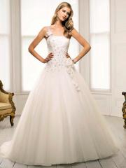Cinderella Princess Tulle Nuptial Gown with One-Shoulder Strap