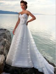 Classic A-Line Satin Sweetheart Strapless Wedding Dress