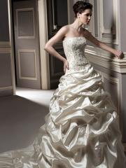 Classic A-Line Strapless Taffeta Wedding Dress
