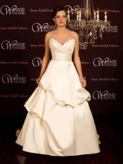 Classic A-Line Sweetheart Chapel Train Satin Wedding Dress