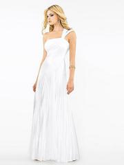 Classic A-line Style Single Shoulder Strap Fitting-form Pleated Full Length Evening Dresses