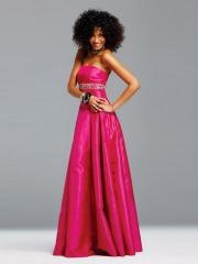 Classic A-line Style Strapless Neckline Sequined Band Full Length Evening Dresses