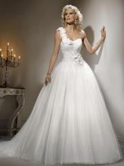 Classic Ball Gown 0ne-Shoulder Sweetheart Tulle Bridal Dress