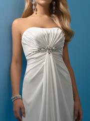 Classy Strapless Chiffon Layer Empire Gown for Bridals
