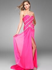 Classy Style Sweetheart Neckline Sequined Embellishment Slit Accented Celebrity Dresses